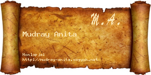 Mudray Anita névjegykártya